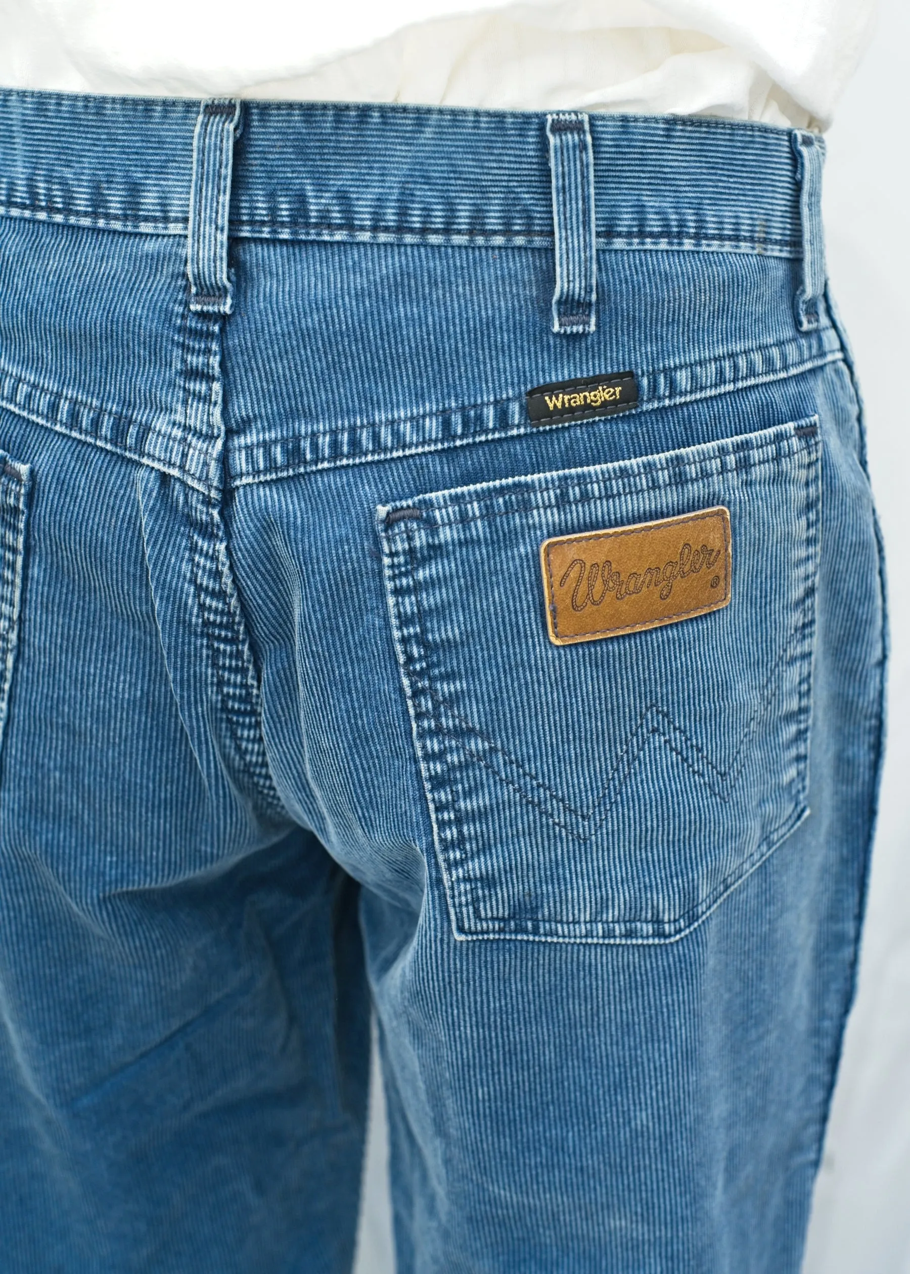 1970s Blue Wrangler Corduroy Flared Jeans