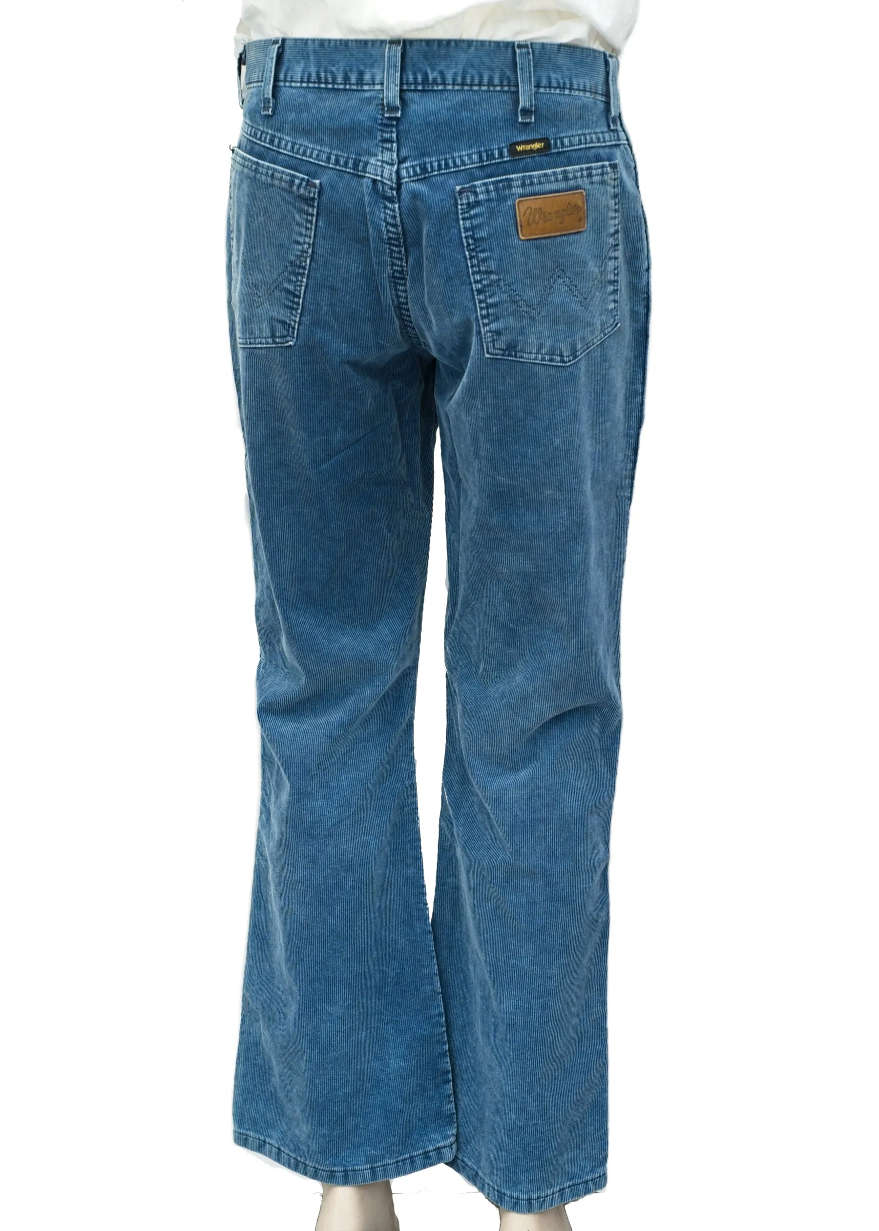 1970s Blue Wrangler Corduroy Flared Jeans