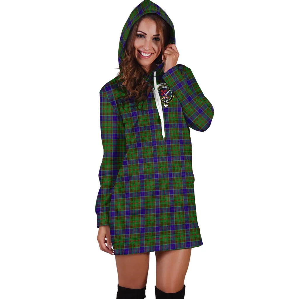 Adam Tartan Hoodie Dress with Family Crest