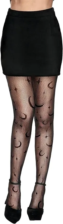 Adult Women Celestial Witch Fishnet Tights