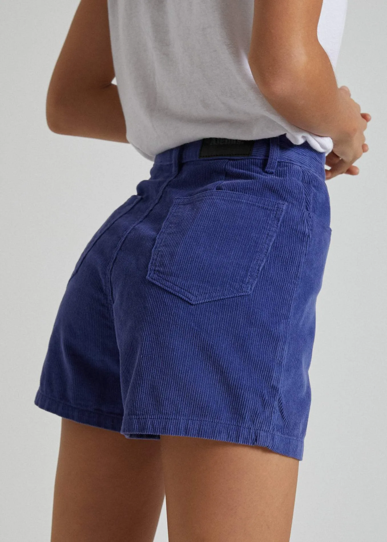 Afends Womens Seventy Threes - Corduroy Short - Royal Blue