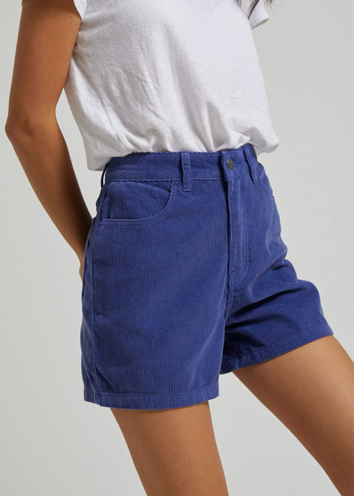 Afends Womens Seventy Threes - Corduroy Short - Royal Blue