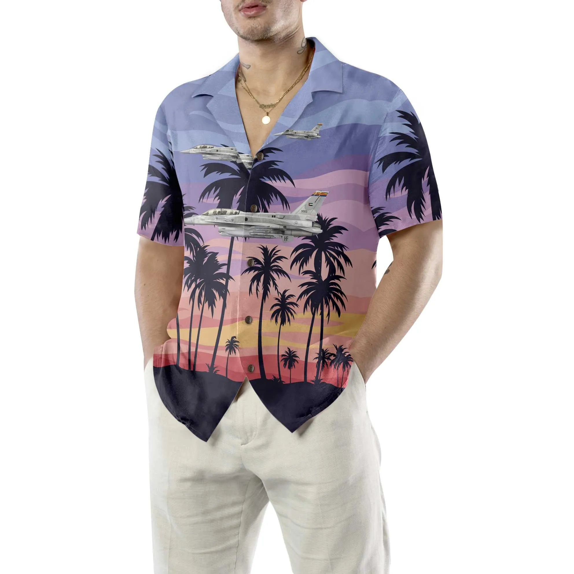 Aircraft On Sunset Hawaiian Shirt, Aircraft Hawaiian Shirt For Men And Women, Tropical Aircraft Shirt