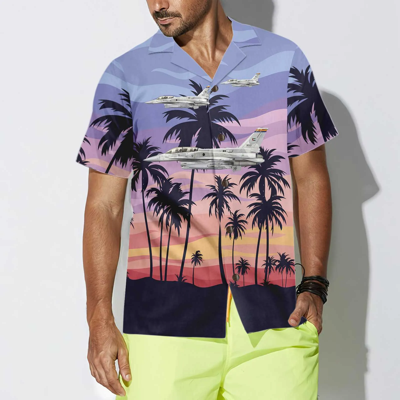 Aircraft On Sunset Hawaiian Shirt, Aircraft Hawaiian Shirt For Men And Women, Tropical Aircraft Shirt