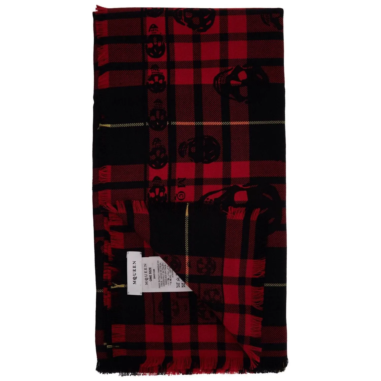 Alexander Mcqueen tartan wool skull scarf in