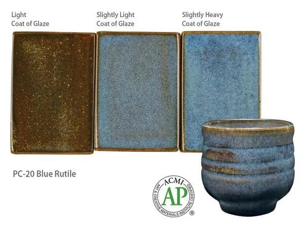 Amaco Potter's Choice PC20 Blue Rutile Glaze