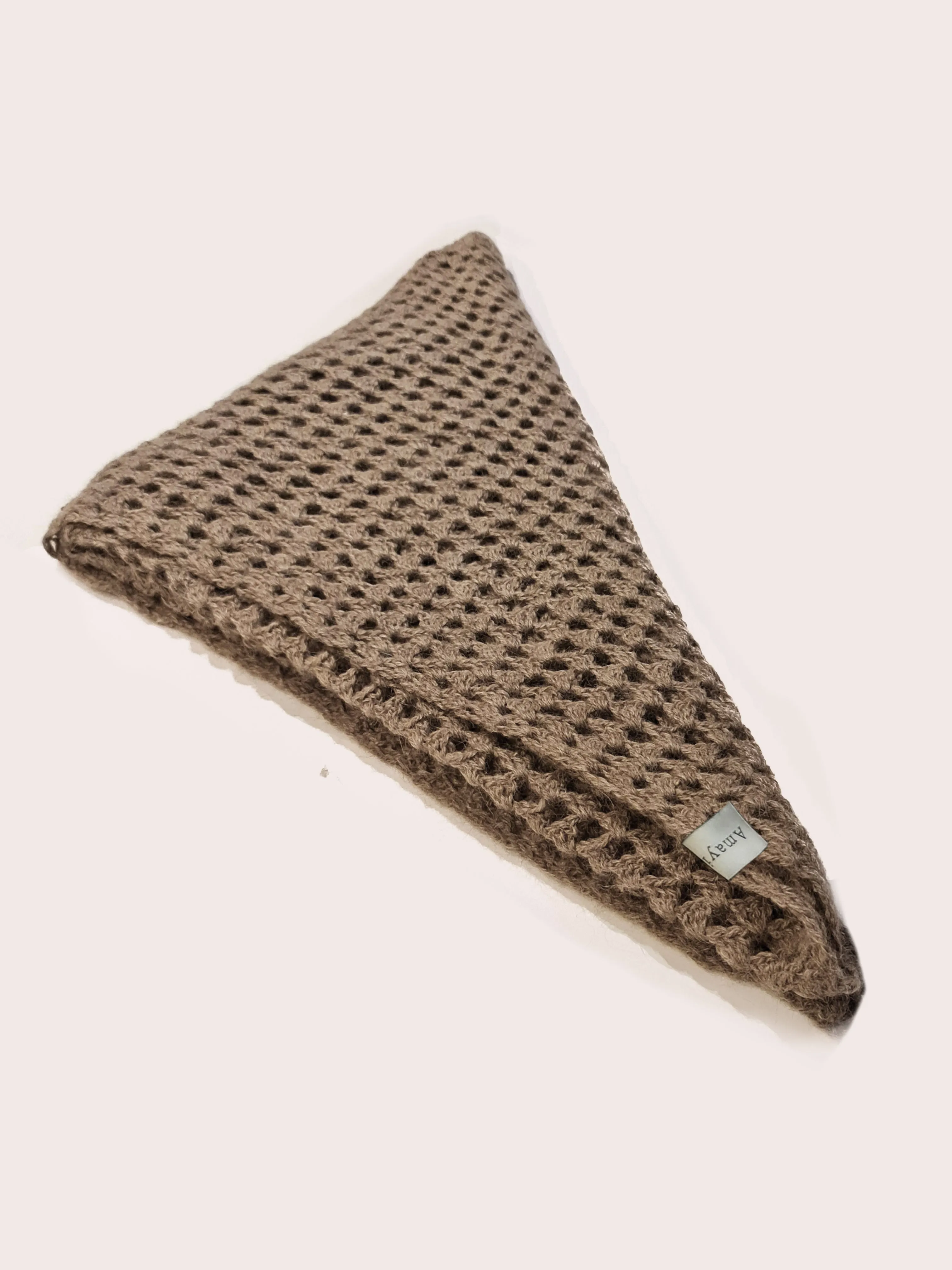 Amayi Alpaca - Crochet Wrap Scarf Mid Brown