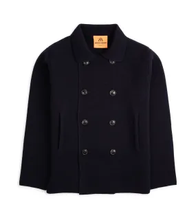 Andersen-Andersen Wool Knit Peacoat: Navy