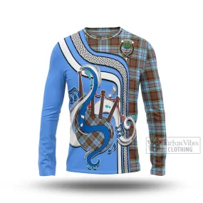 Anderson Ancient Tartan Long Sleeve T-Shirt with Epic Bagpipe Style