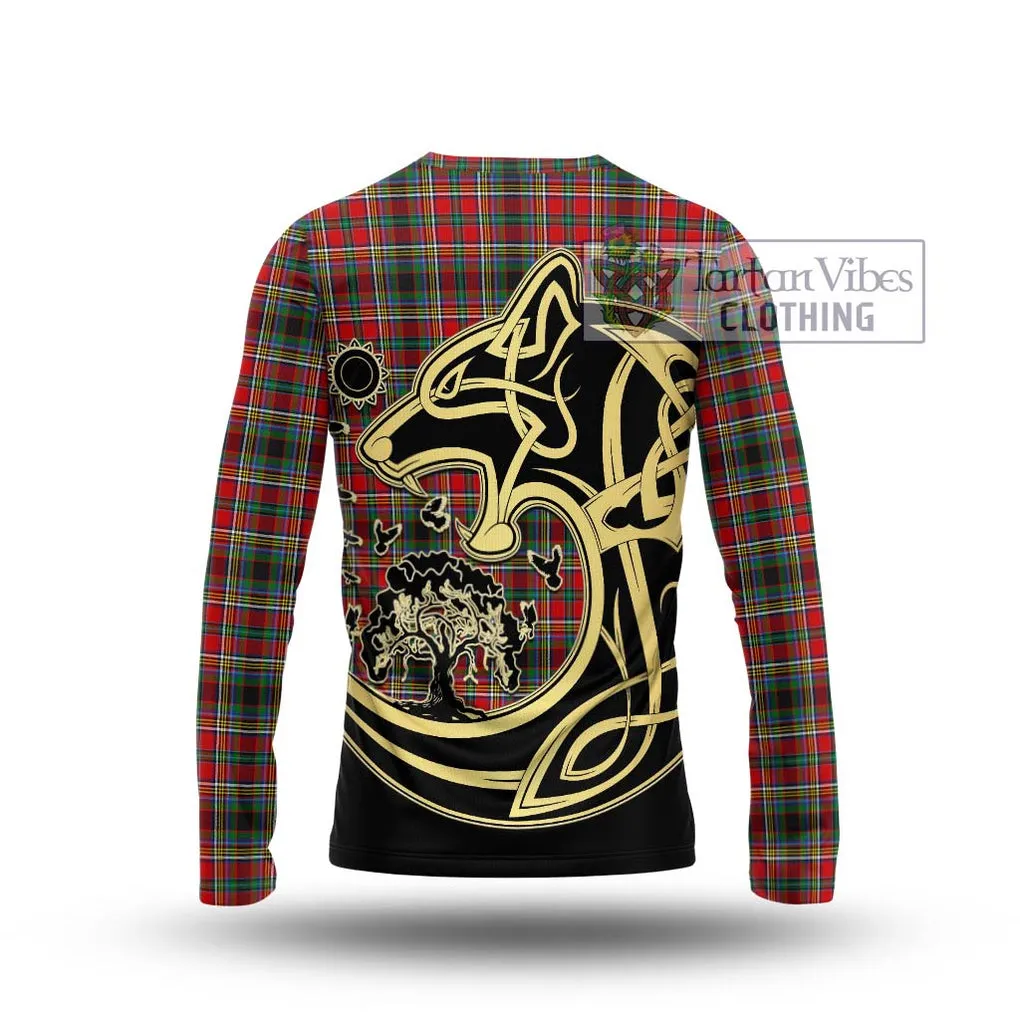 Anderson of Arbrake Tartan Long Sleeve T-Shirt with Family Crest Celtic Wolf Style