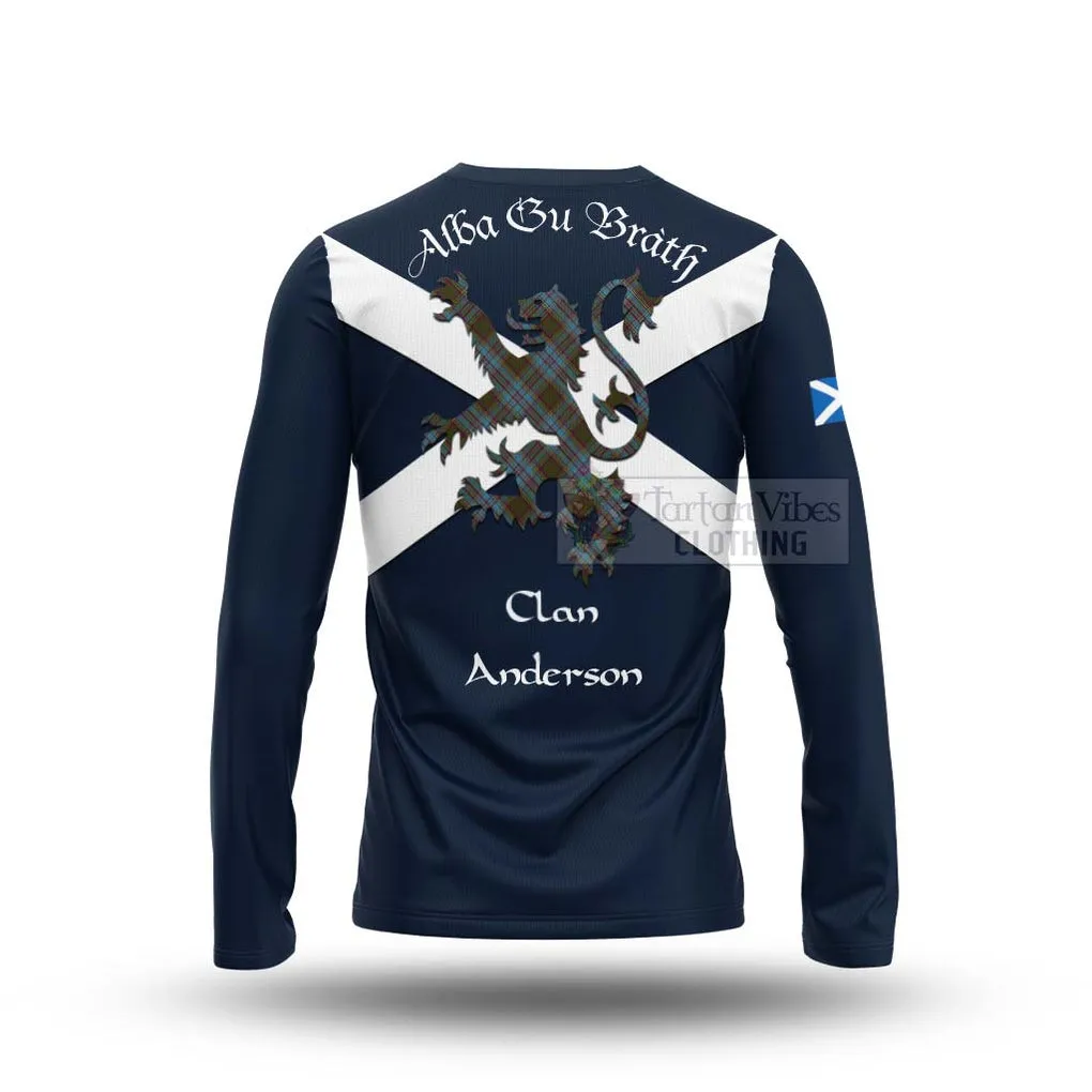 Anderson Tartan Lion Rampant Long Sleeve T-Shirt  Proudly Display Your Heritage with Alba Gu Brath and Clan Name