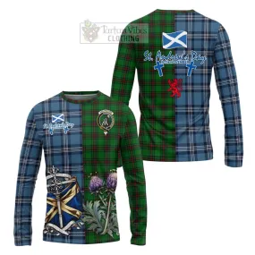 Anstruther Tartan Long Sleeve T-Shirt Happy St. Andrew's Day Half Tartan Style