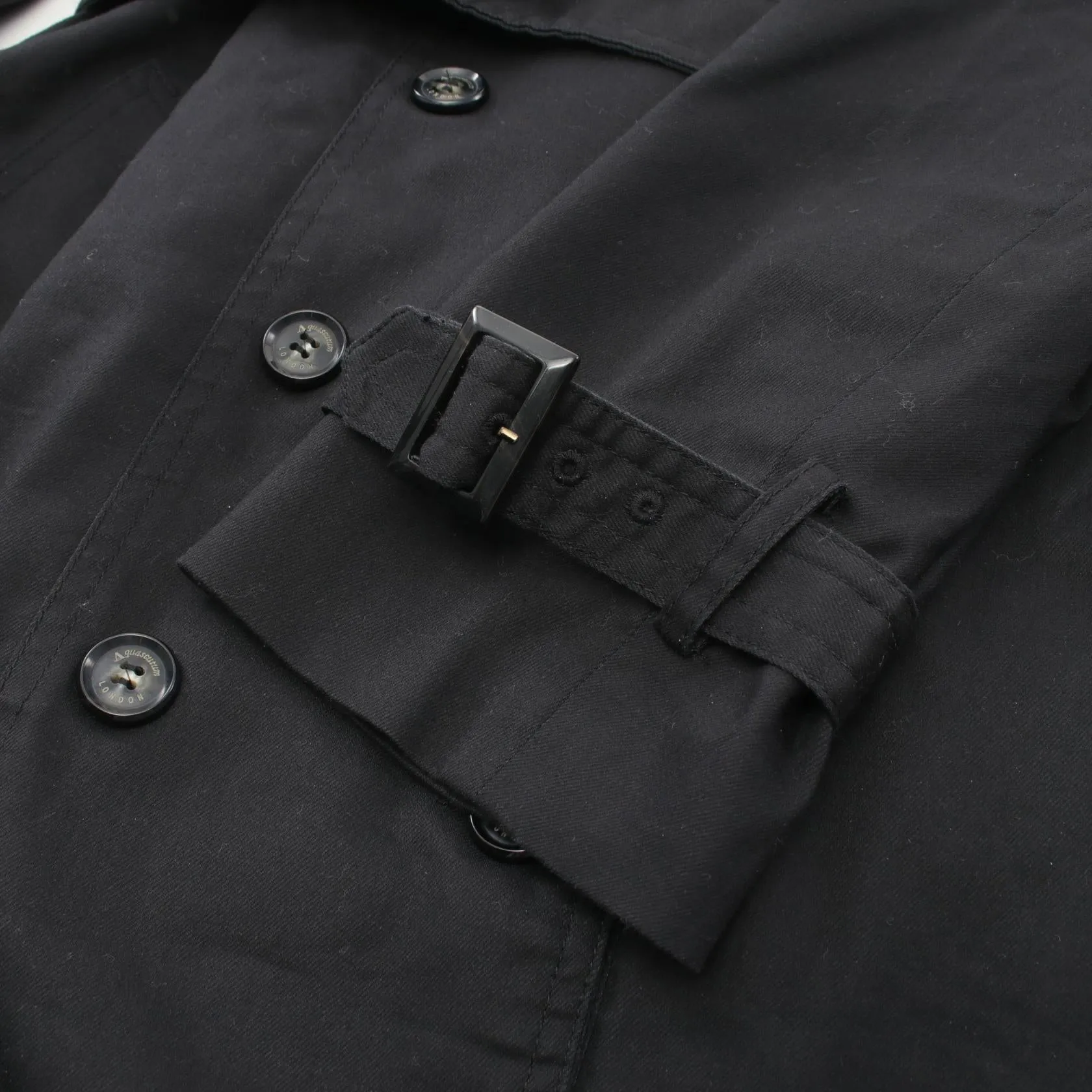 Aquascutum Cotton Trench Coat Black