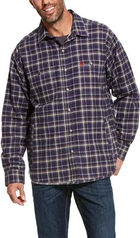 ARIAT - FR Monument Shirt Jacket, Navy Plaid