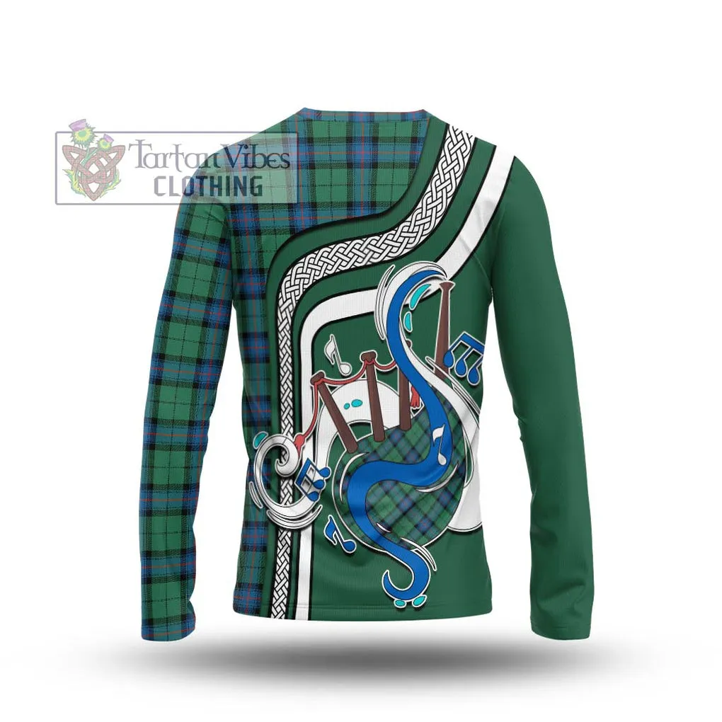 Armstrong Ancient Tartan Long Sleeve T-Shirt with Epic Bagpipe Style