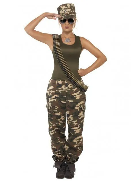 Army Khaki Camouflage Women's Costume