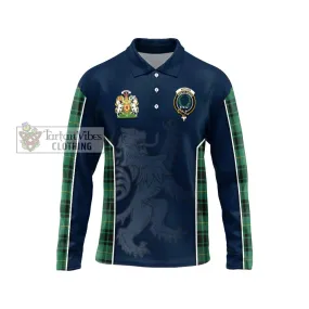 Arthur Ancient Tartan Long Sleeve Polo Shirt with Family Crest and Lion Rampant Vibes Sport Style