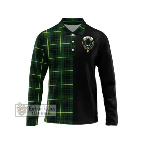 Arthur Modern Tartan Long Sleeve Polo Shirt with Family Crest and Half Of Me Style