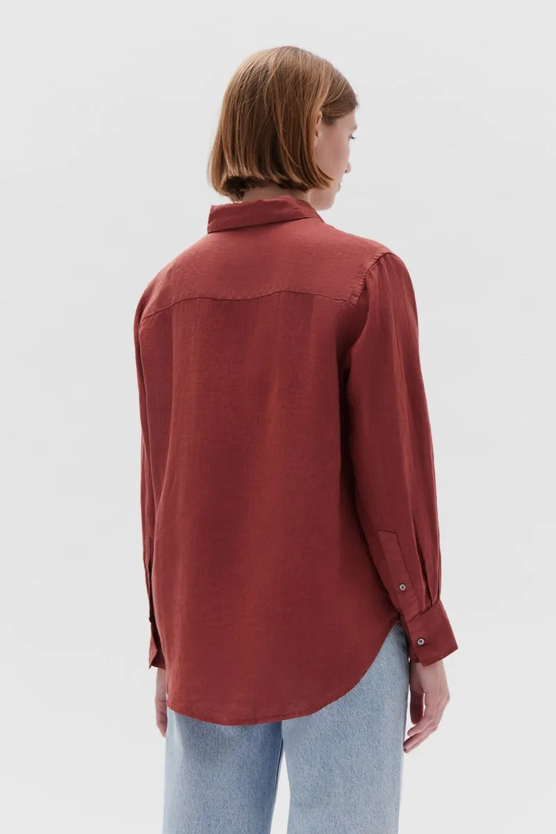 Assembly Label - Xander Linen Shirt - Sumac