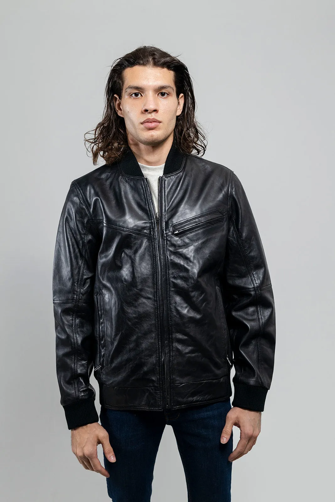 Aviator Mens Bomber Leather Jacket