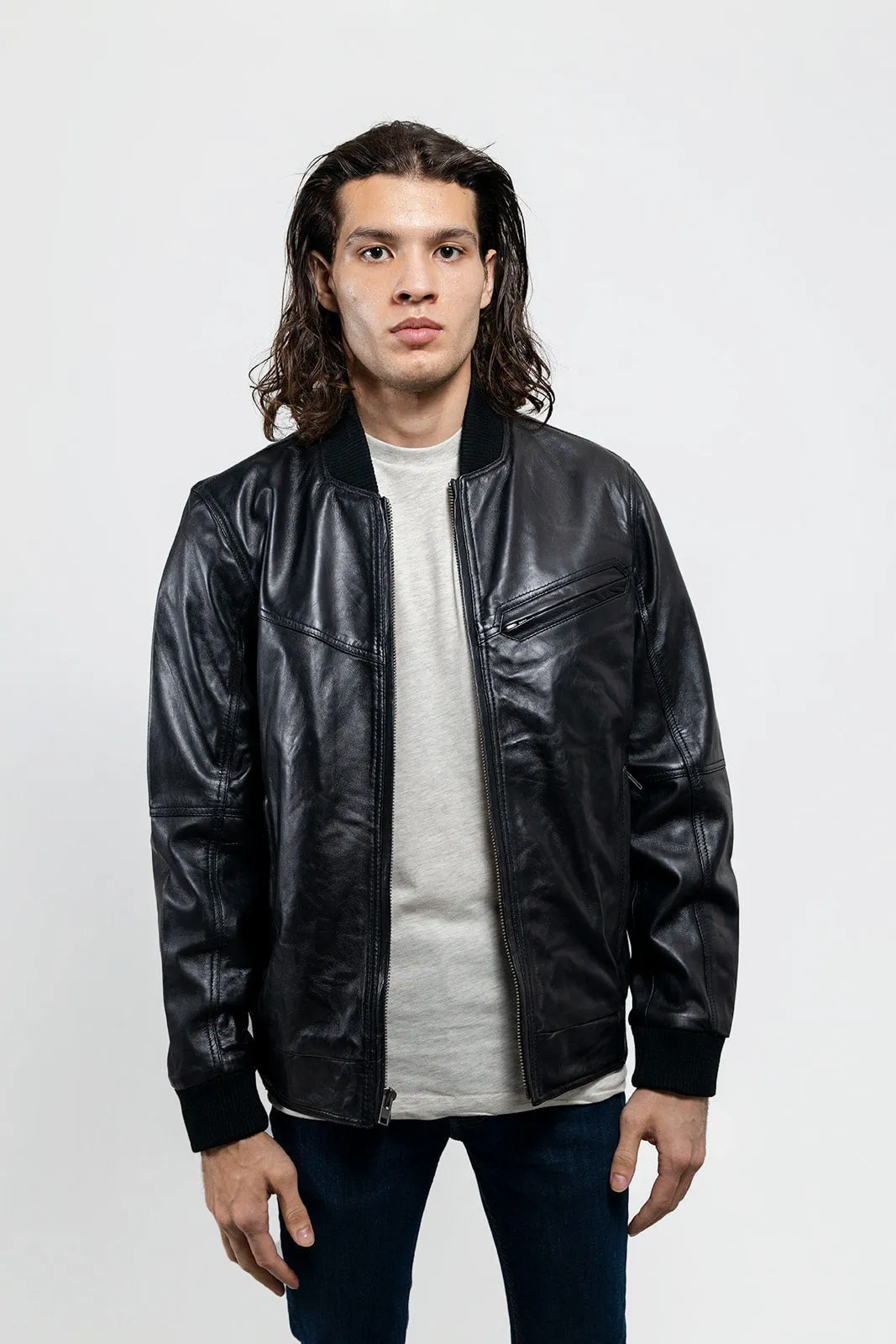 Aviator Mens Bomber Leather Jacket