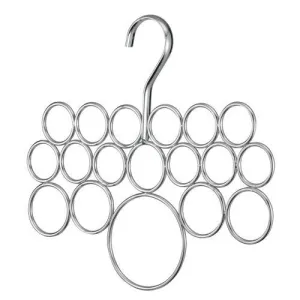 Axis Scarf Holder With 18 Rings - Pearl Champagne