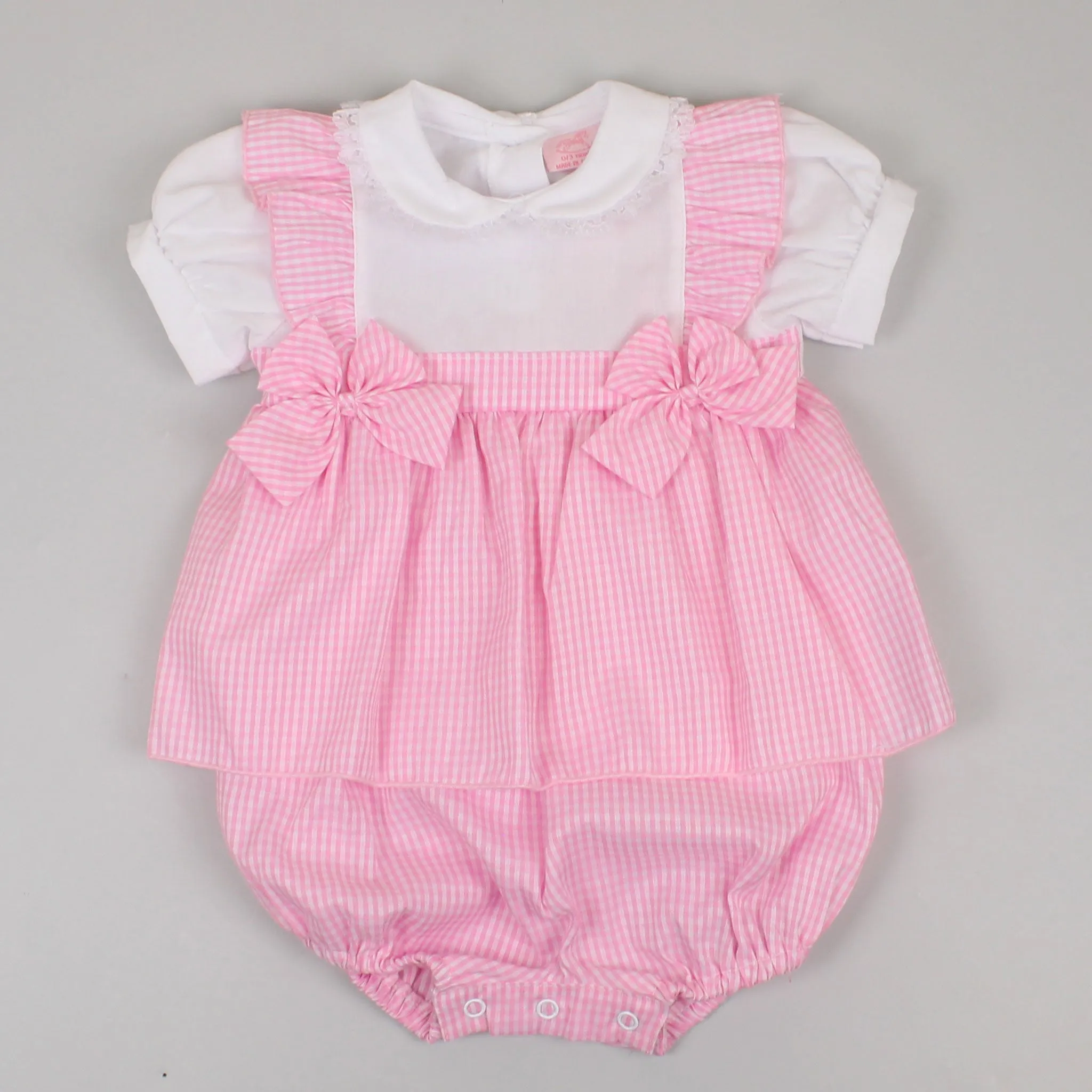 Baby Girls Pink Gingham Romper