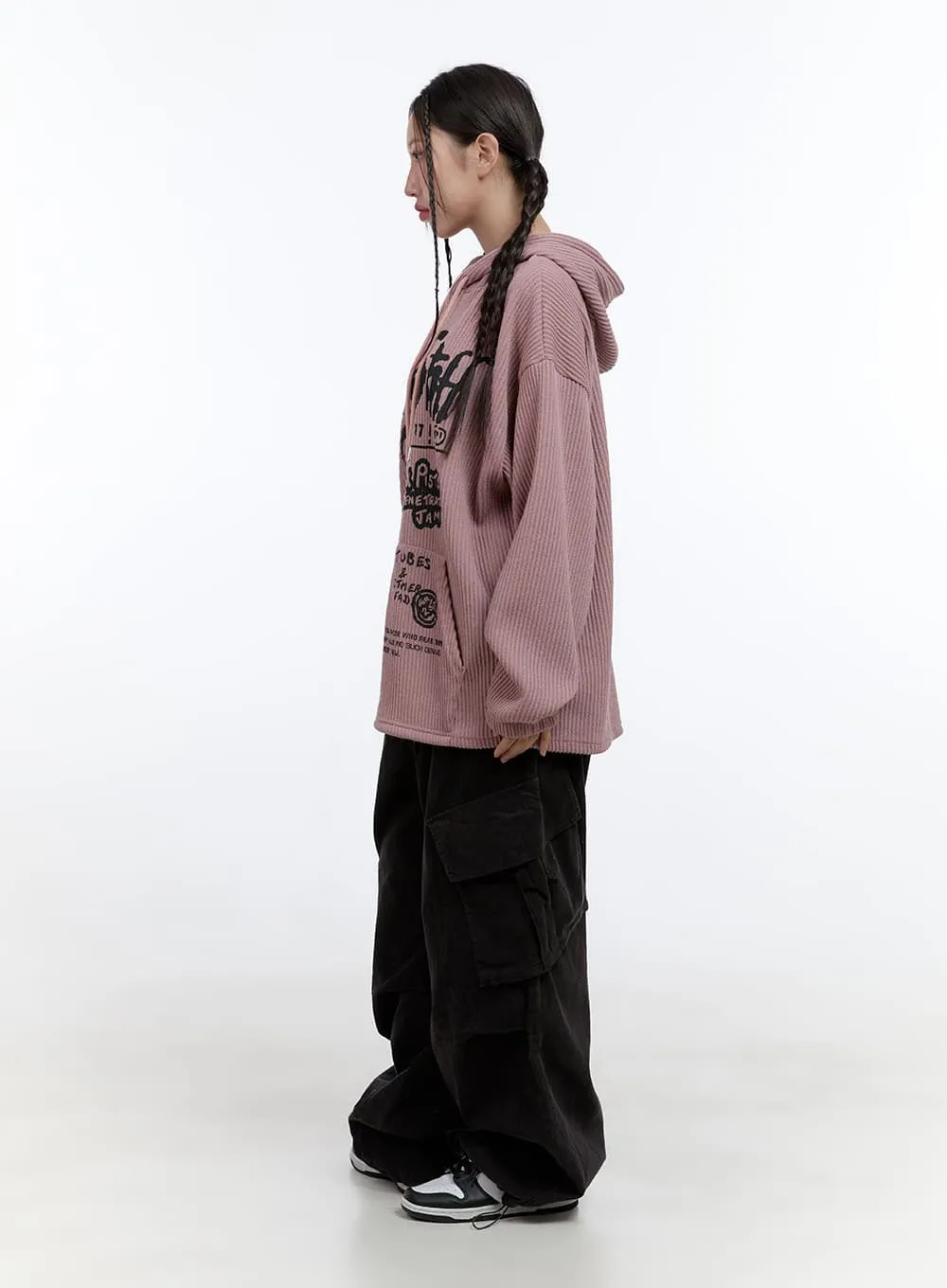 Baggy Graphic Hooded Sweater CS406