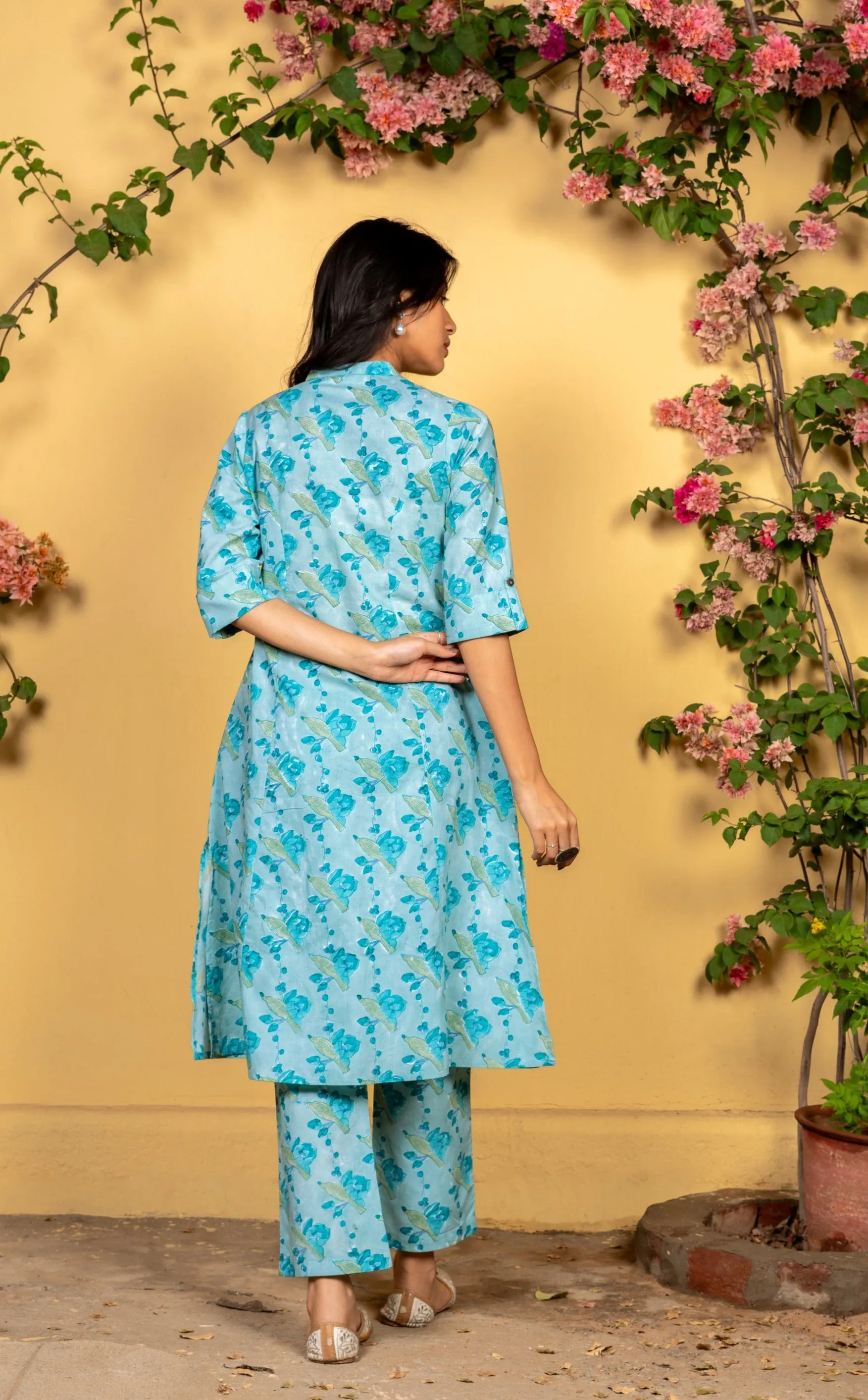 Bahaar Blue Bird Kurta Set