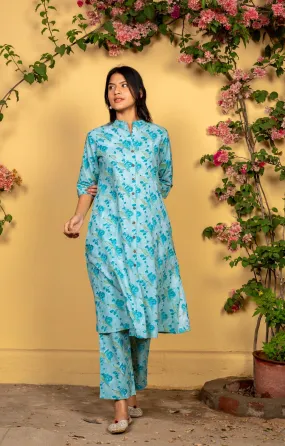 Bahaar Blue Bird Kurta Set