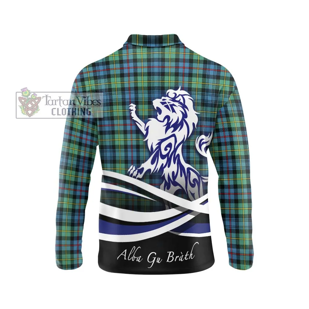 Bailey Ancient Tartan Long Sleeve Polo Shirt with Alba Gu Brath Regal Lion Emblem