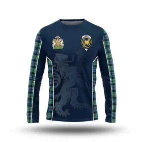 Bailey Ancient Tartan Long Sleeve T-Shirt with Family Crest and Lion Rampant Vibes Sport Style