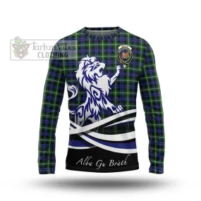 Baillie of Polkemmet Tartan Long Sleeve T-Shirt with Alba Gu Brath Regal Lion Emblem