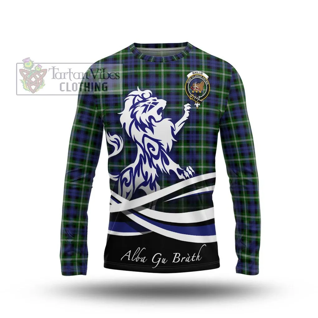 Baillie of Polkemmet Tartan Long Sleeve T-Shirt with Alba Gu Brath Regal Lion Emblem