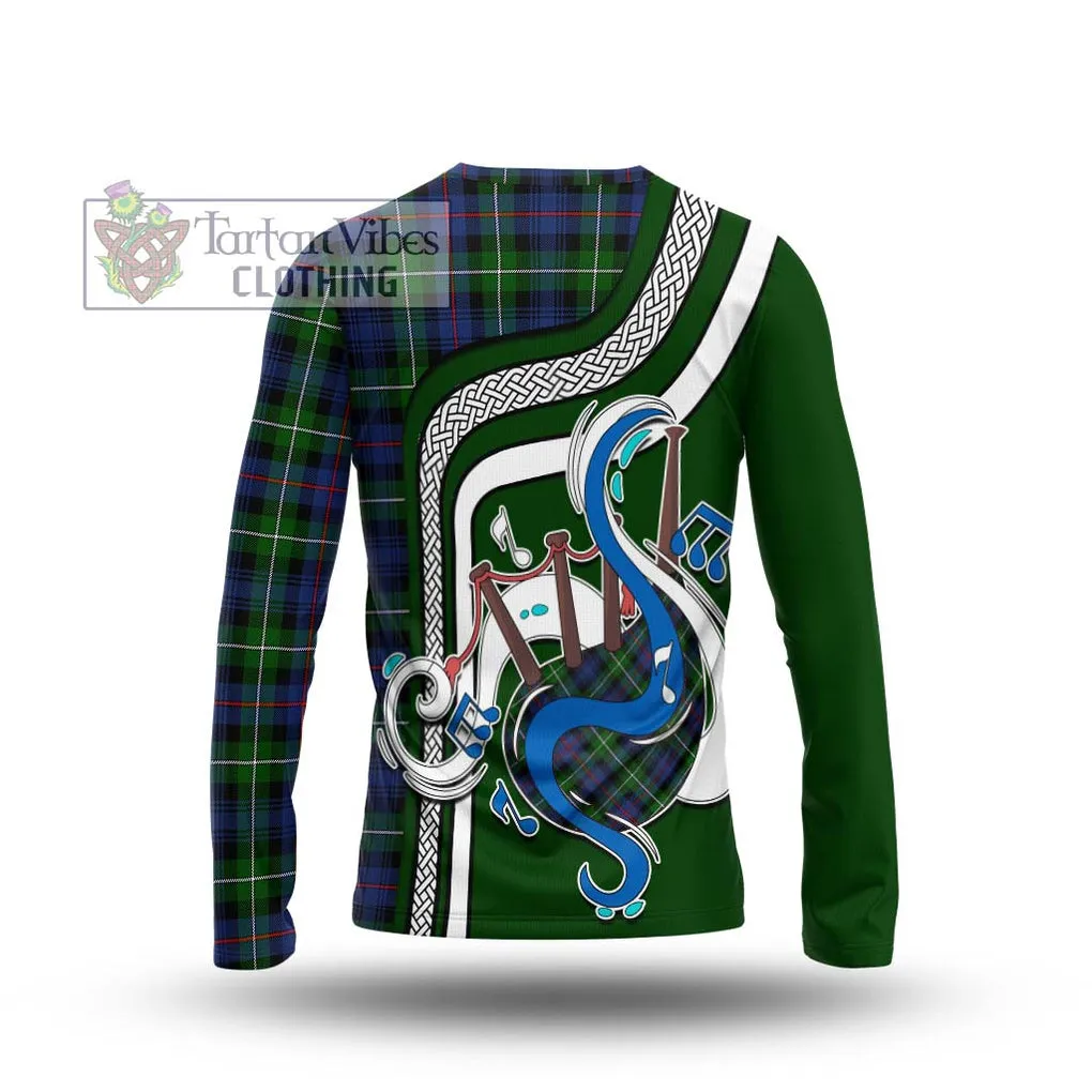 Baillie Tartan Long Sleeve T-Shirt with Epic Bagpipe Style