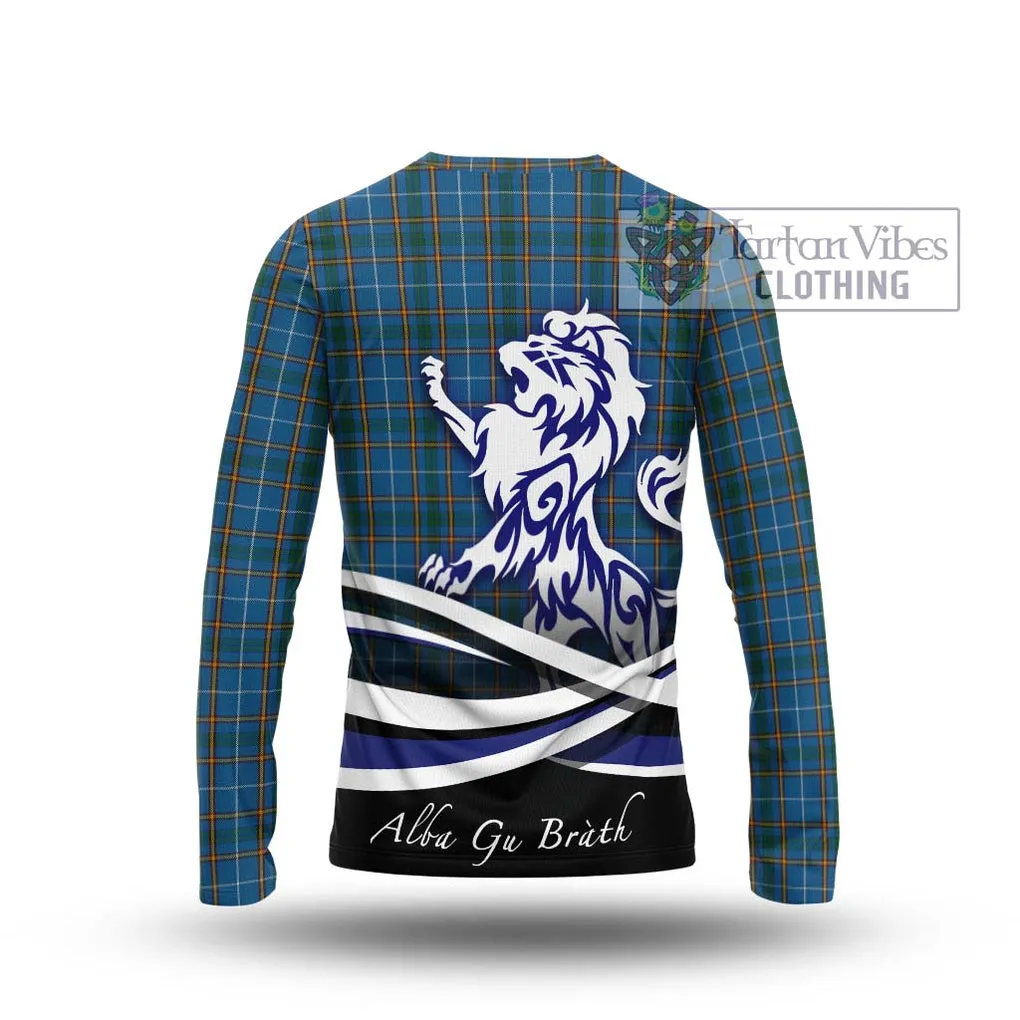 Bain Tartan Long Sleeve T-Shirt with Alba Gu Brath Regal Lion Emblem