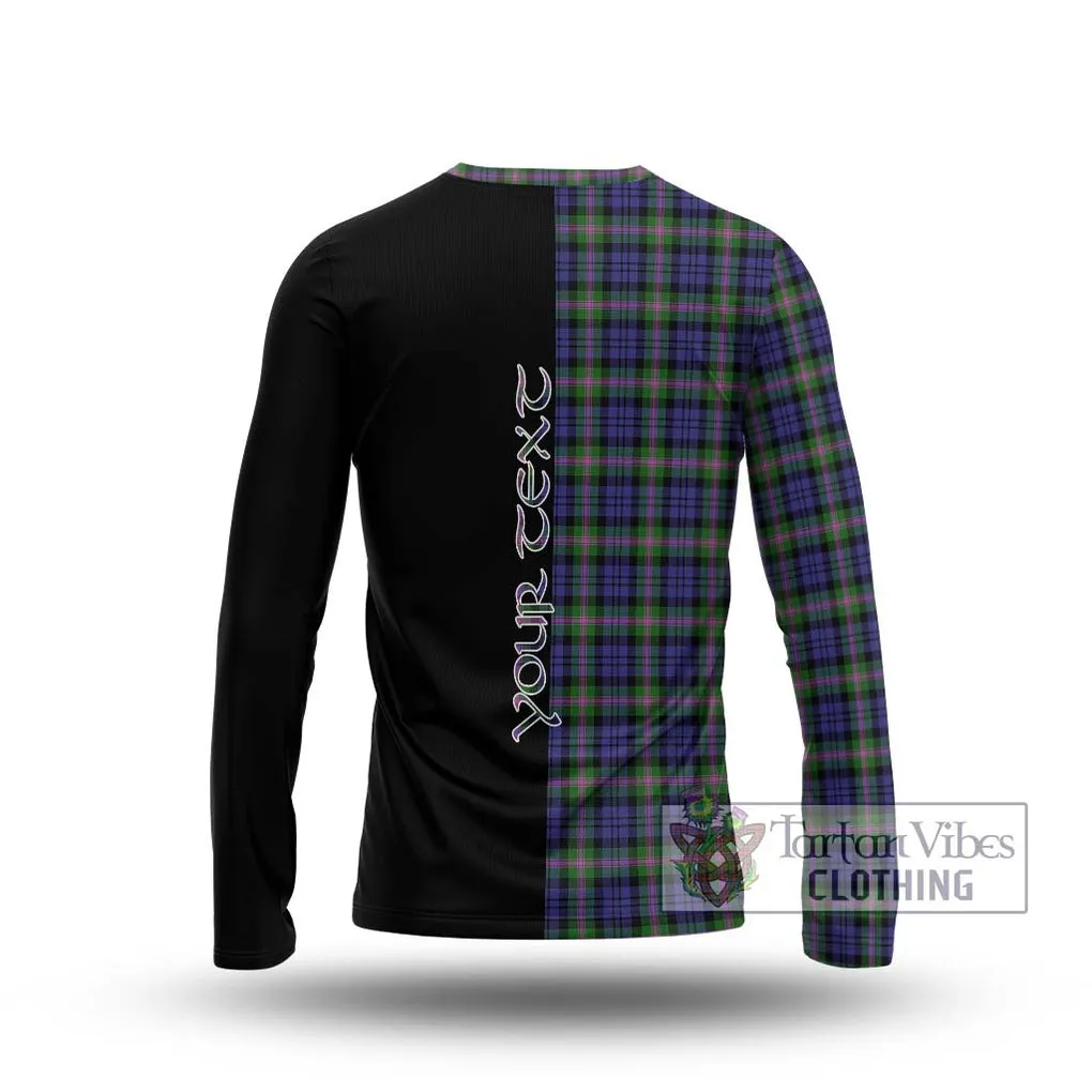 Baird Modern Tartan Long Sleeve T-Shirt with Family Crest and Half Of Me Style