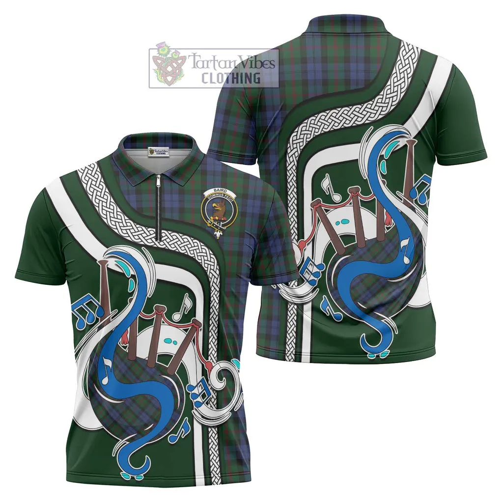 Baird Tartan Zipper Polo Shirt with Epic Bagpipe Style