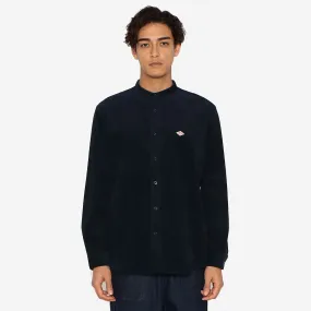 Band Collar Corduroy Shirt - Dark Navy