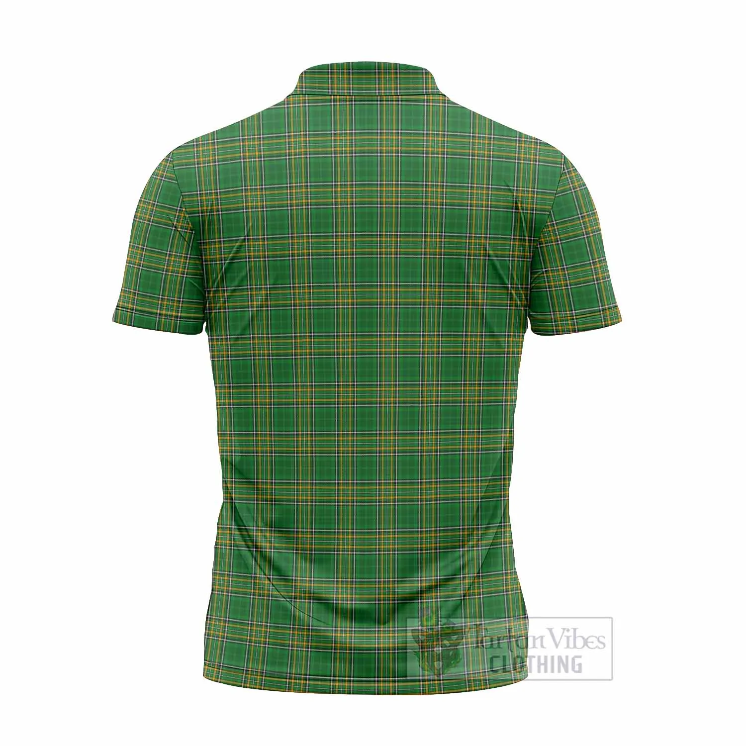 Bateman Irish Clan Tartan Zipper Polo Shirt with Coat of Arms