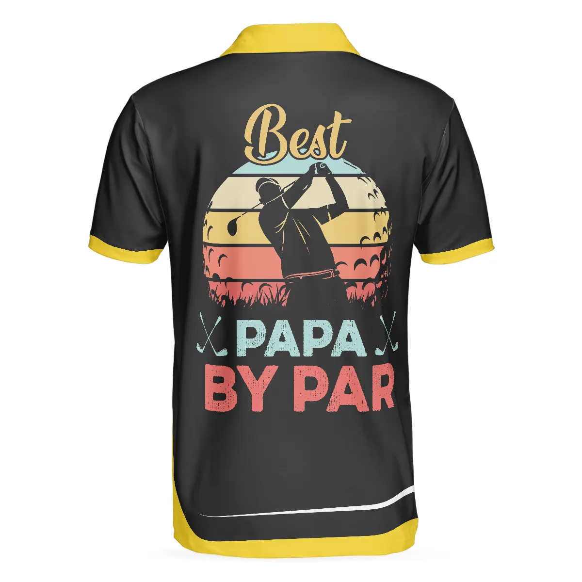 Best Papa By Par Golf Lover Short Sleeve Polo Shirt, Vintage Polo Shirt, Best Golf Shirt For Men