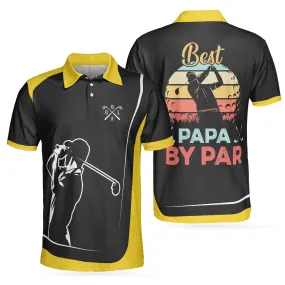 Best Papa By Par Golf Lover Short Sleeve Polo Shirt, Vintage Polo Shirt, Best Golf Shirt For Men