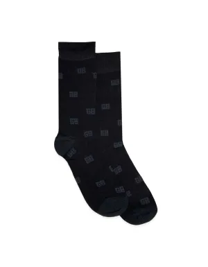 Black GB Monogram Bamboo Sock