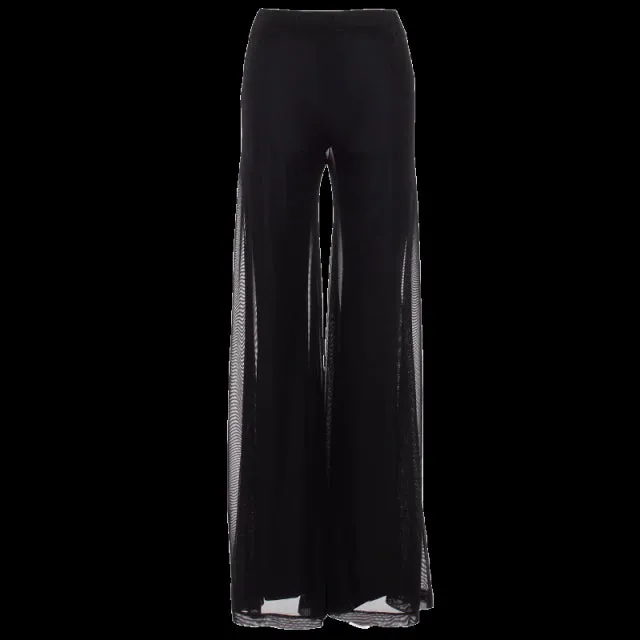 Black Two Layer Mesh Dance Pants