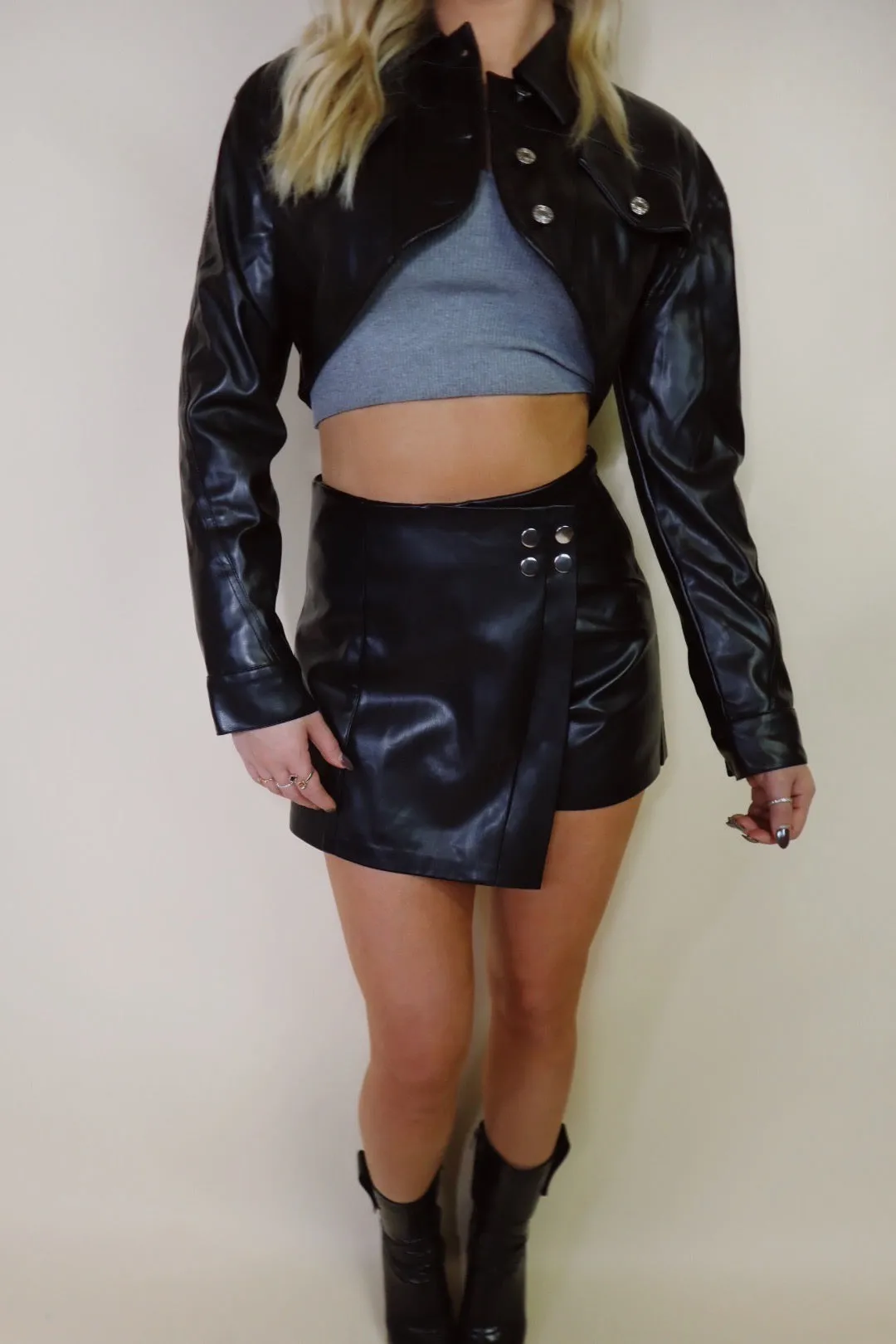 Blakely Leather Skort