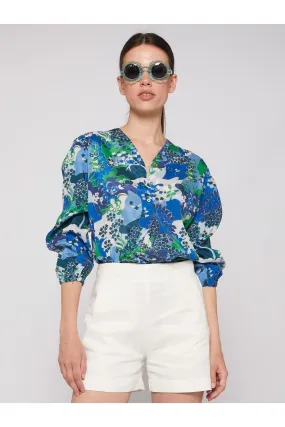 Blue Blossom Puff Sleeve Ebba Shirt