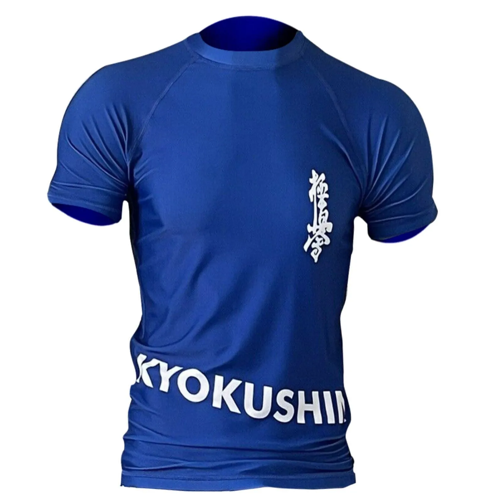 BLUE RASH GUARDS KYOKUSHIN  EMBROIDERED LOGO