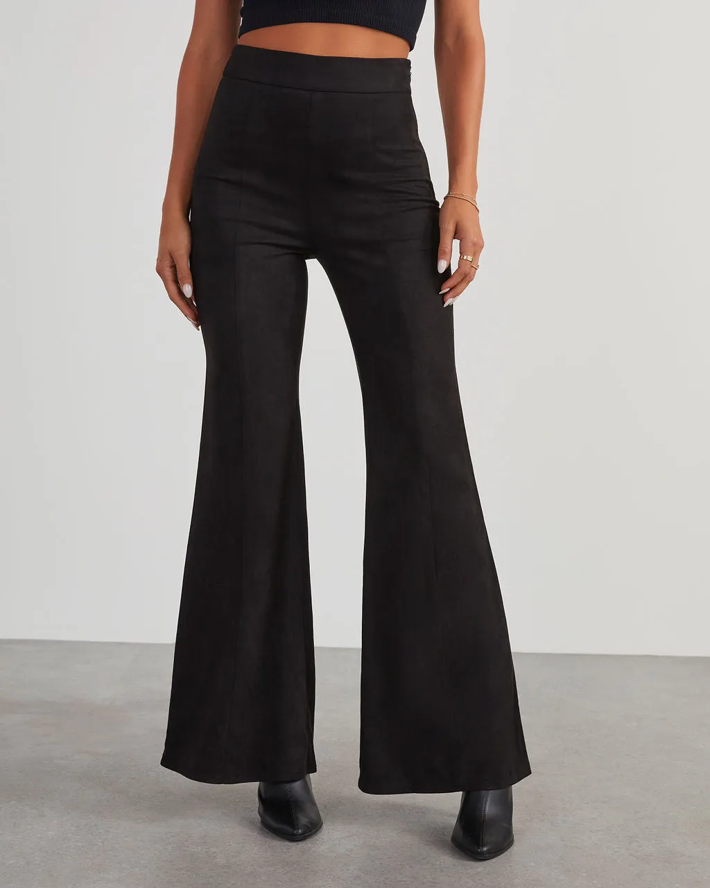 Born With It Faux Suede Wide Leg Pants