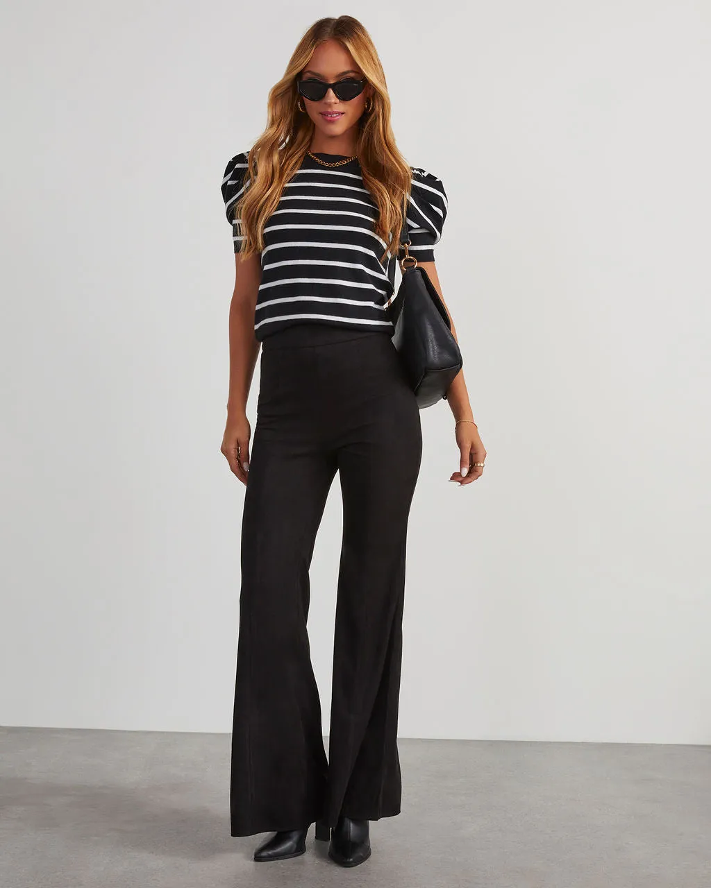 Born With It Faux Suede Wide Leg Pants