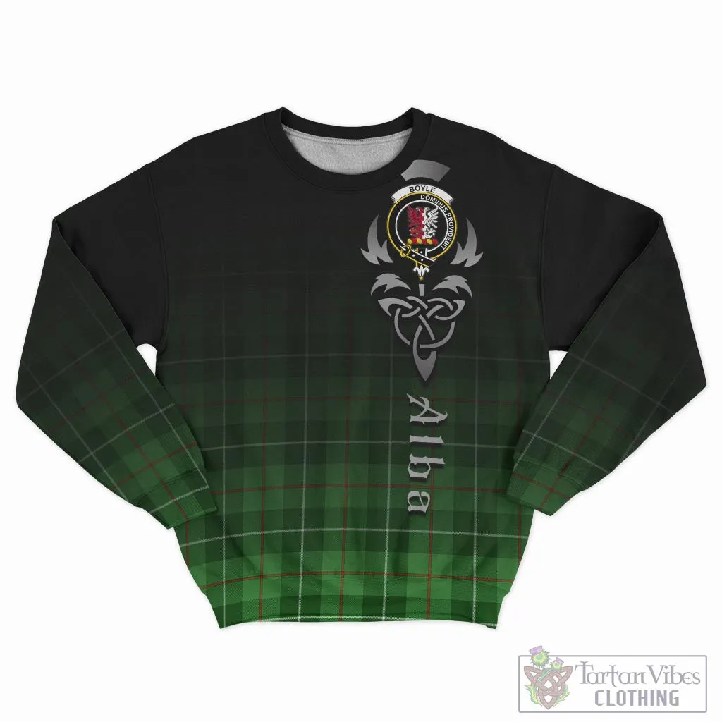 Boyle Tartan Sweatshirt Featuring Alba Gu Brath Family Crest Celtic Inspired